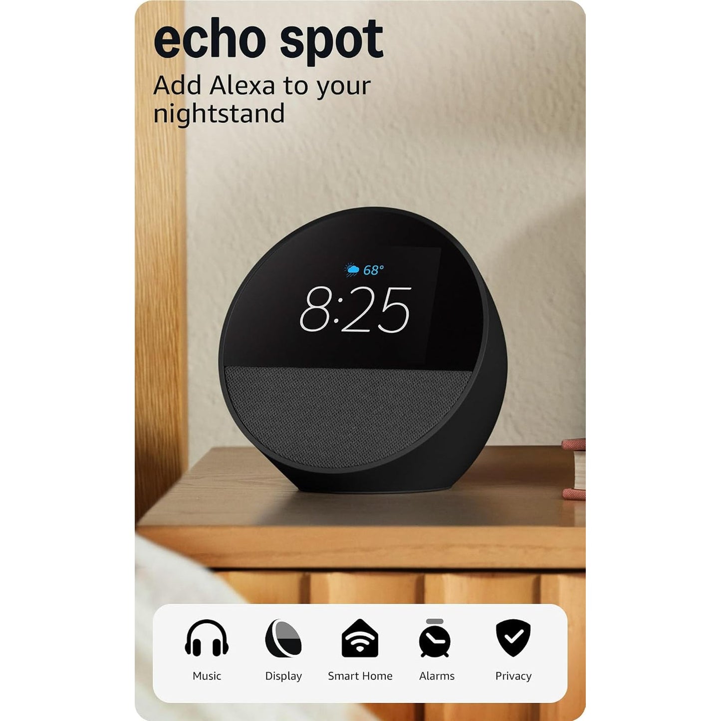 Amazon Echo Spot (2024) Smart-Wecker Anthrazit