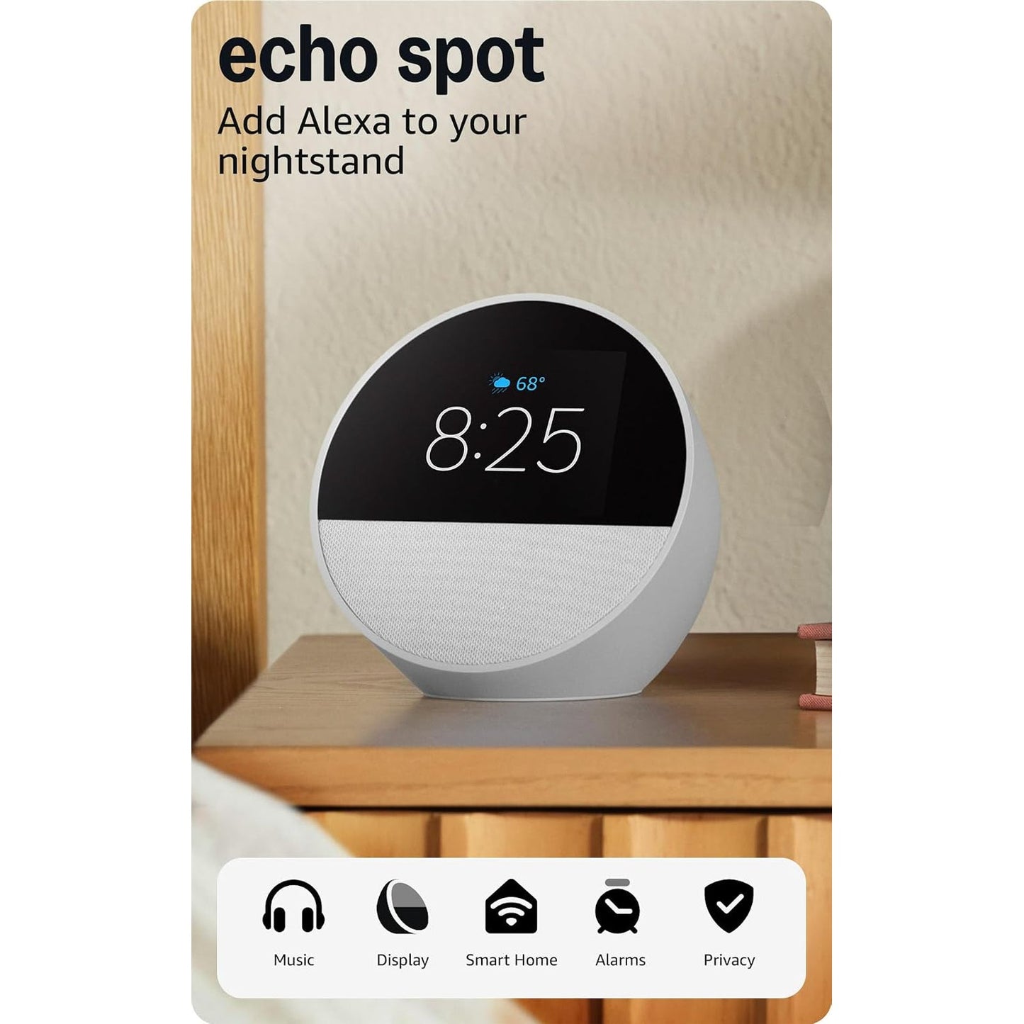 Amazon Echo Spot (2024) Smart-Wecker Weiß